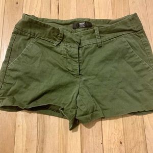 Olive Green Chino Style Shorts, Mid Rise